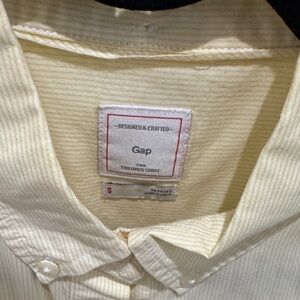GAP Men's Cream Striped Button Down Shirt